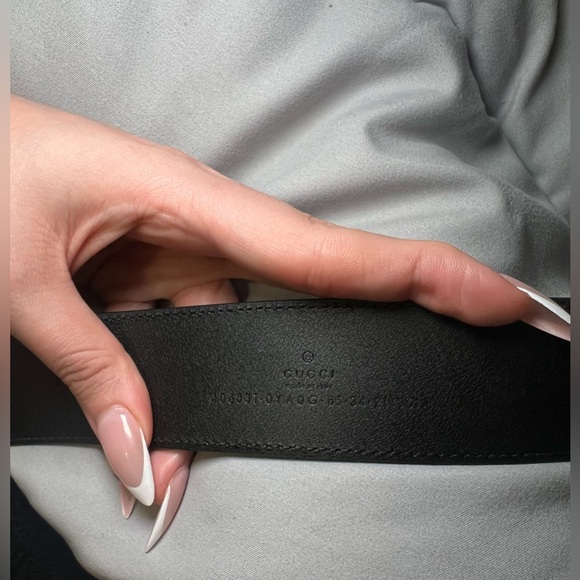 GG MARMONT LEATHER BELT WITH SHINY BUCKLE - Picture 5 of 6